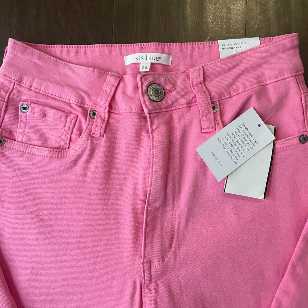 NWT STS Blue Ultra High rise croped Pink jeans 26 - Picture 10 of 10